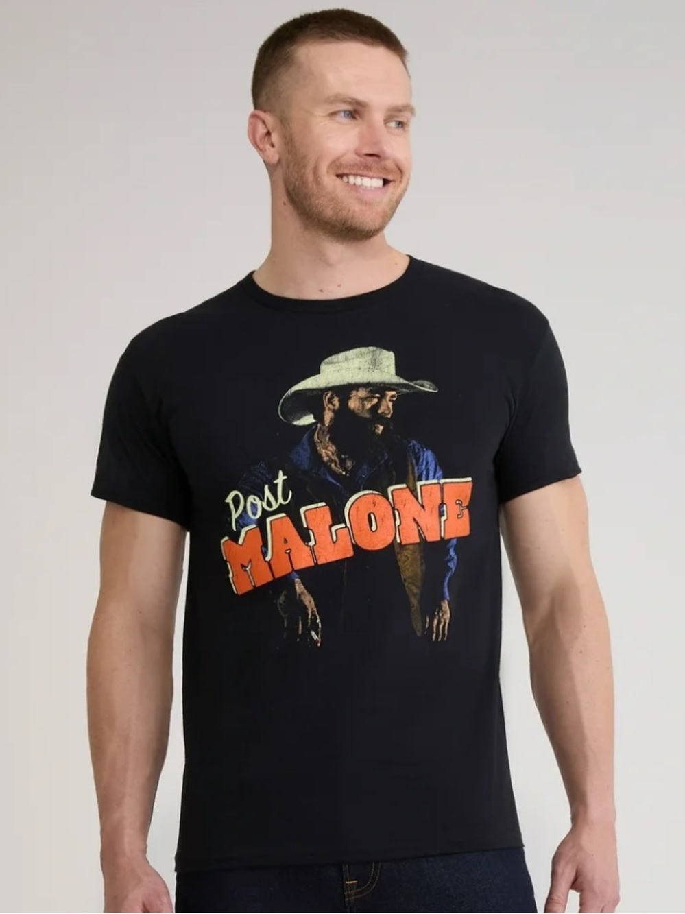 Men’s Short-Sleeve Tee with Orange Graphic